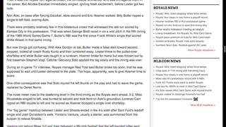MLB.com Runs "Royals Lose" Game Story